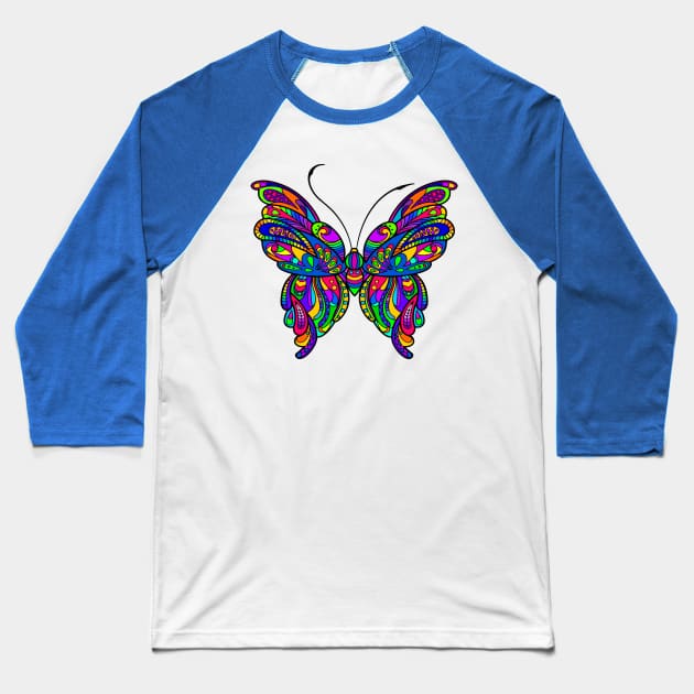 Artistic Butterfly Baseball T-Shirt by AlondraHanley